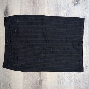 VINTAGE DICKIES Punk Goth Black & Blue Pinstripe Pencil Cotton skirt size 5 XS